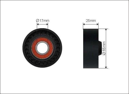 Caffaro 500564 V-ribbed belt tensioner (drive) roller 500564