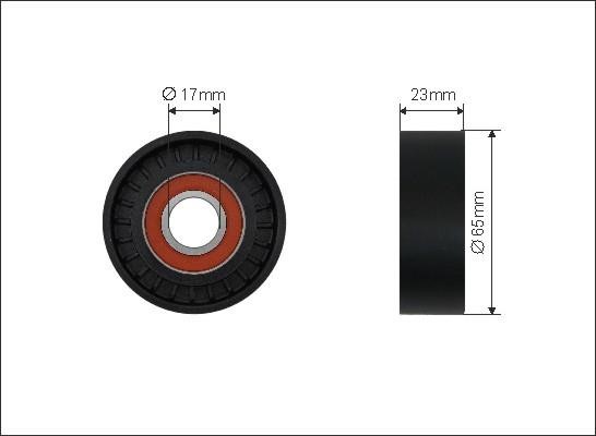 Caffaro 500518 V-ribbed belt tensioner (drive) roller 500518