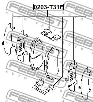 Febest 0203-T31F Mounting kit brake pads 0203T31F