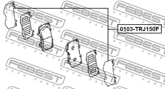 Febest 0103-TRJ150F Mounting kit brake pads 0103TRJ150F