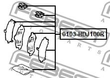 Febest 0103-HDJ100R Mounting kit brake pads 0103HDJ100R