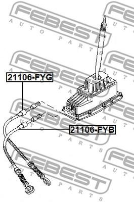 Cable Pull, manual transmission Febest 21106-FYG