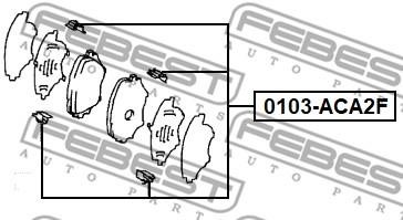 Febest 0103-ACA2F Mounting kit brake pads 0103ACA2F