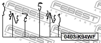 Febest 0403-K94WF Mounting kit brake pads 0403K94WF