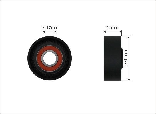 V-ribbed belt tensioner (drive) roller Caffaro 500562