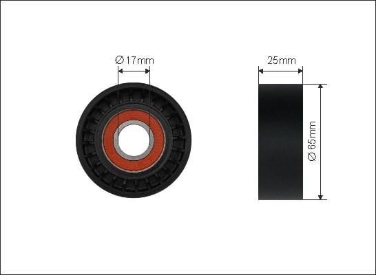 Caffaro 500533 V-ribbed belt tensioner (drive) roller 500533