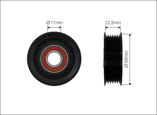 Caffaro 500481 V-ribbed belt tensioner (drive) roller 500481