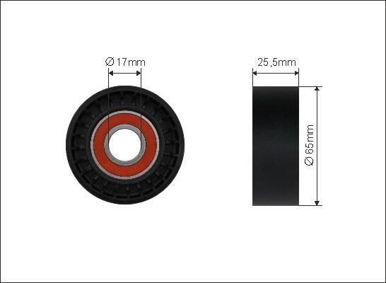 Caffaro 500595 V-ribbed belt tensioner (drive) roller 500595