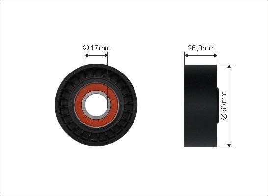 Caffaro 500521 V-ribbed belt tensioner (drive) roller 500521