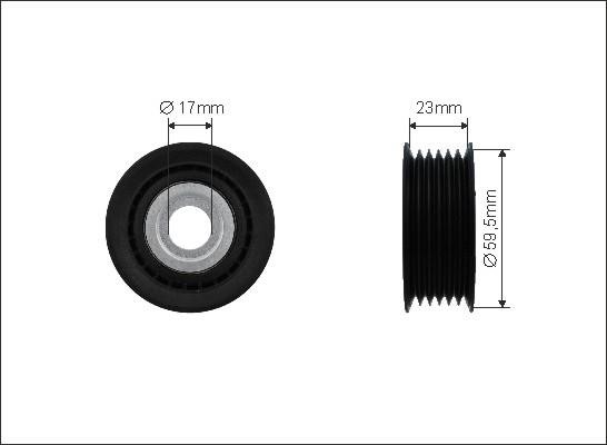 Caffaro 500561 V-ribbed belt tensioner (drive) roller 500561
