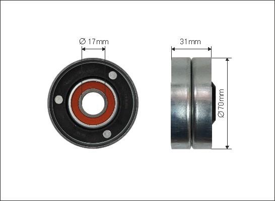 Caffaro 500558 V-ribbed belt tensioner (drive) roller 500558