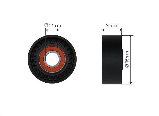 Caffaro 500602 V-ribbed belt tensioner (drive) roller 500602
