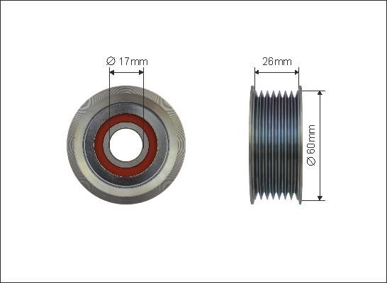 Caffaro 500515 V-ribbed belt tensioner (drive) roller 500515