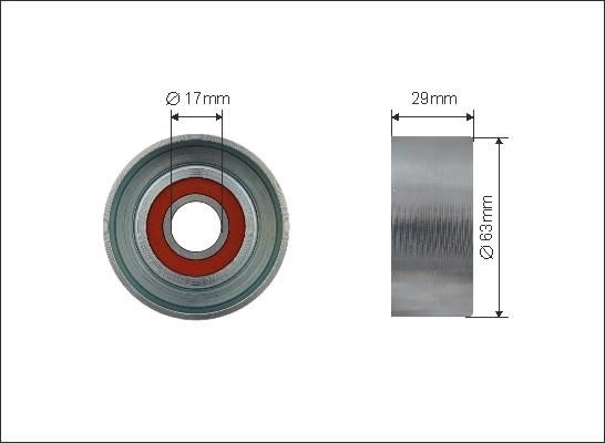 Caffaro 500553 V-ribbed belt tensioner (drive) roller 500553