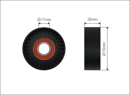 Caffaro 500547 V-ribbed belt tensioner (drive) roller 500547