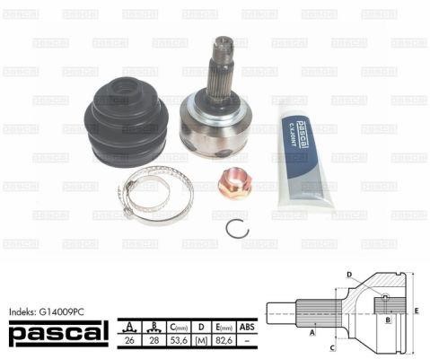 Pascal G14009PC Constant velocity joint (CV joint), outer, set G14009PC