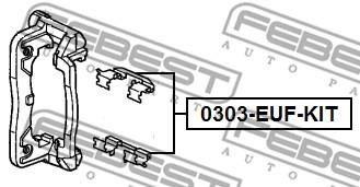 Febest 0303-EUF-KIT Mounting kit brake pads 0303EUFKIT