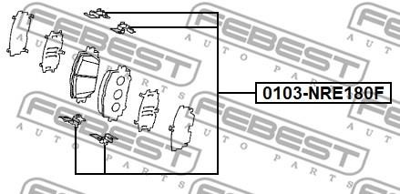 Brake pad fitting kit Febest 0103-NRE180F