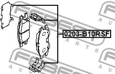 Febest 0203-B10RSF Mounting kit brake pads 0203B10RSF