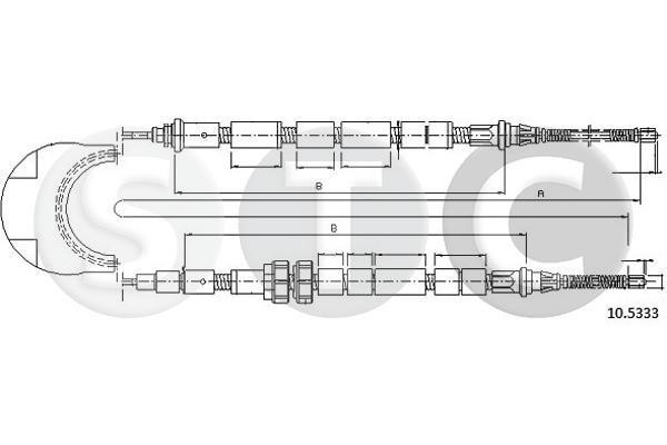 STC T481795 Cable Pull, parking brake T481795