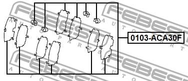 Febest 0103-ACA30F Mounting kit brake pads 0103ACA30F