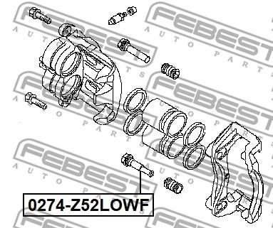 Caliper slide pin Febest 0274-Z52LOWF