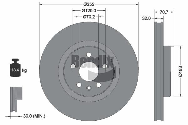 BDS2187HC Bendix USA Brake disc