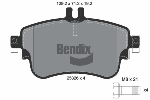 Bendix USA BPD1088 Brake Pad Set, disc brake BPD1088