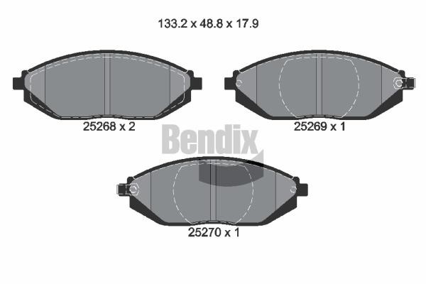 Bendix USA BPD1363 Brake Pad Set, disc brake BPD1363
