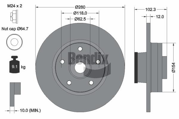 Bendix USA BDS1061 Brake disc BDS1061 BDS1061 Bendix USA Brake disc