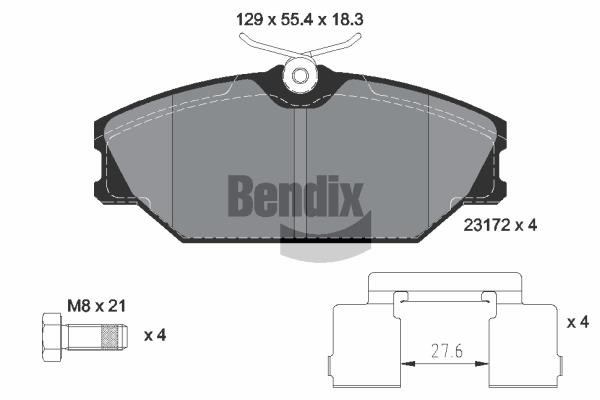 Bendix USA BPD1127 Brake Pad Set, disc brake BPD1127