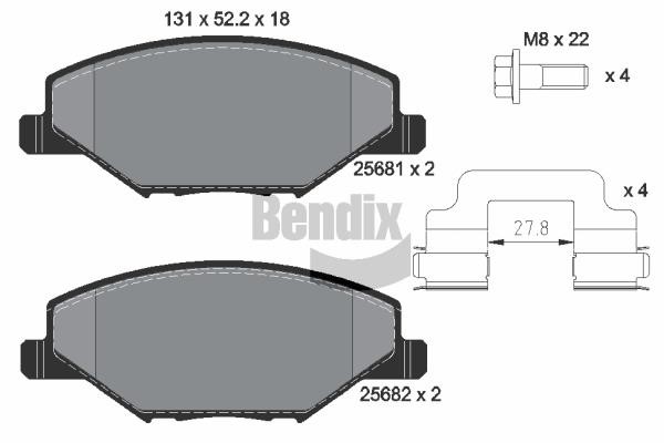 Bendix USA BPD1565 Brake Pad Set, disc brake BPD1565