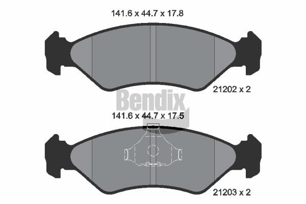 Bendix USA BPD1459 Brake Pad Set, disc brake BPD1459