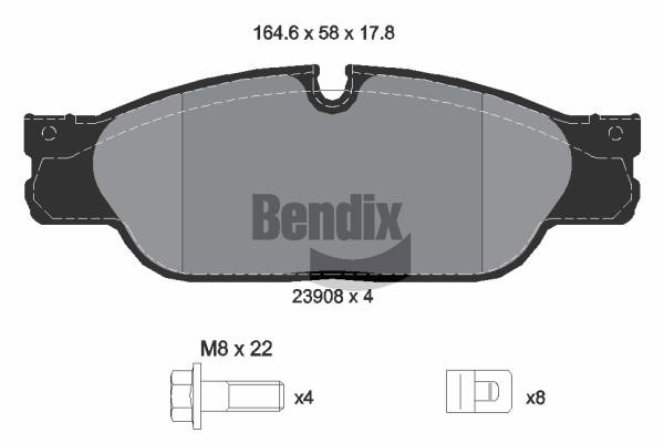 Bendix USA BPD2063 Brake Pad Set, disc brake BPD2063