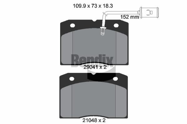 Bendix USA BPD2283 Brake Pad Set, disc brake BPD2283