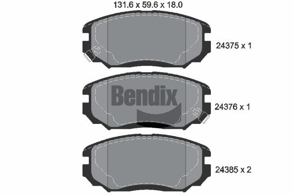 Bendix USA BPD2144 Brake Pad Set, disc brake BPD2144