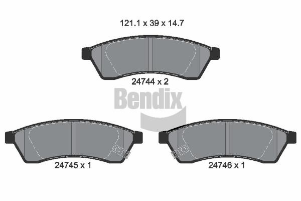 Bendix USA BPD2193 Brake Pad Set, disc brake BPD2193