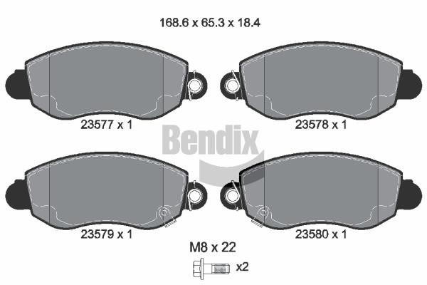 Bendix USA BPD1227 Brake Pad Set, disc brake BPD1227