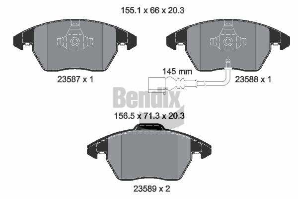 Bendix USA BPD1014 Brake Pad Set, disc brake BPD1014