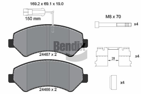 Bendix USA BPD1220 Brake Pad Set, disc brake BPD1220