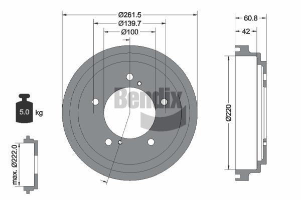 Bendix USA BDM1106 Brake drum BDM1106