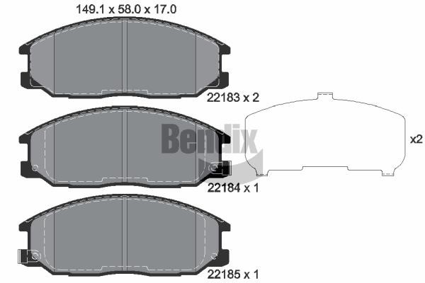 Bendix USA BPD1877 Brake Pad Set, disc brake BPD1877