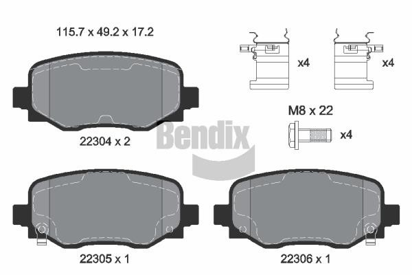 Bendix USA BPD1492 Brake Pad Set, disc brake BPD1492