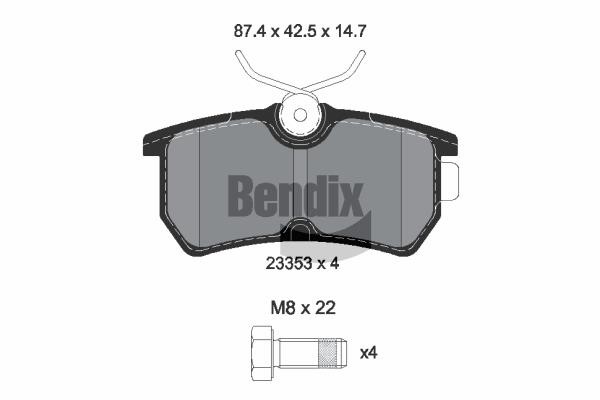 Bendix USA BPD1364 Brake Pad Set, disc brake BPD1364
