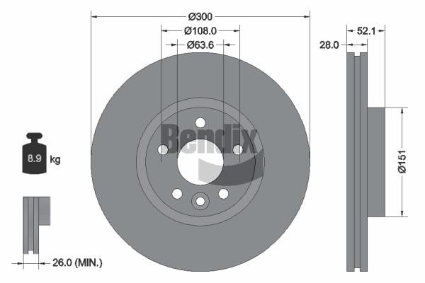 Bendix USA BDS1268HC Brake disc BDS1268HC BDS1268HC Bendix USA Brake disc