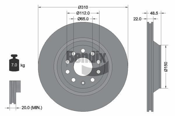 Bendix USA BDS1339 Brake disc BDS1339