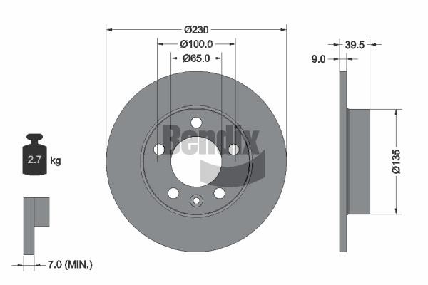 BDS1009 Bendix USA Brake disc