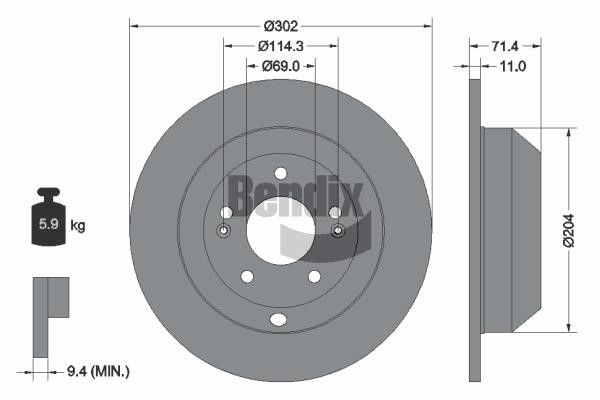 Bendix USA BDS1472 Brake disc BDS1472 BDS1472 Bendix USA Brake disc