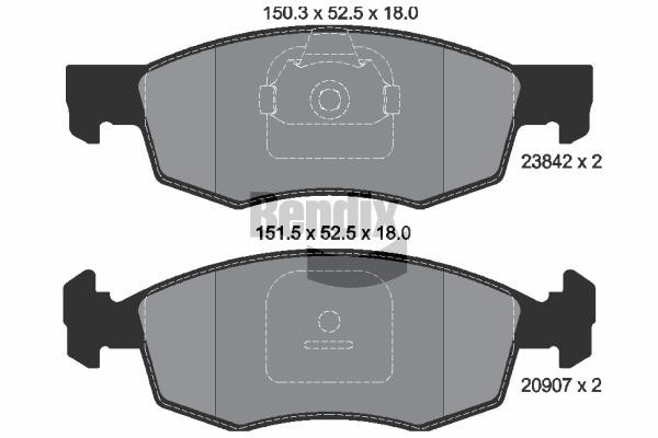 Bendix USA BPD1222 Brake Pad Set, disc brake BPD1222