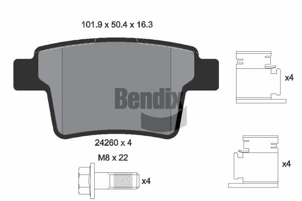 Bendix USA BPD2116 Brake Pad Set, disc brake BPD2116